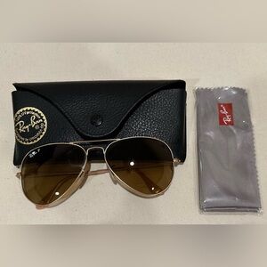 Ray-Ban Aviator Classic Gold/Light Brown 58 mm polarized new Sunglasses RB3025